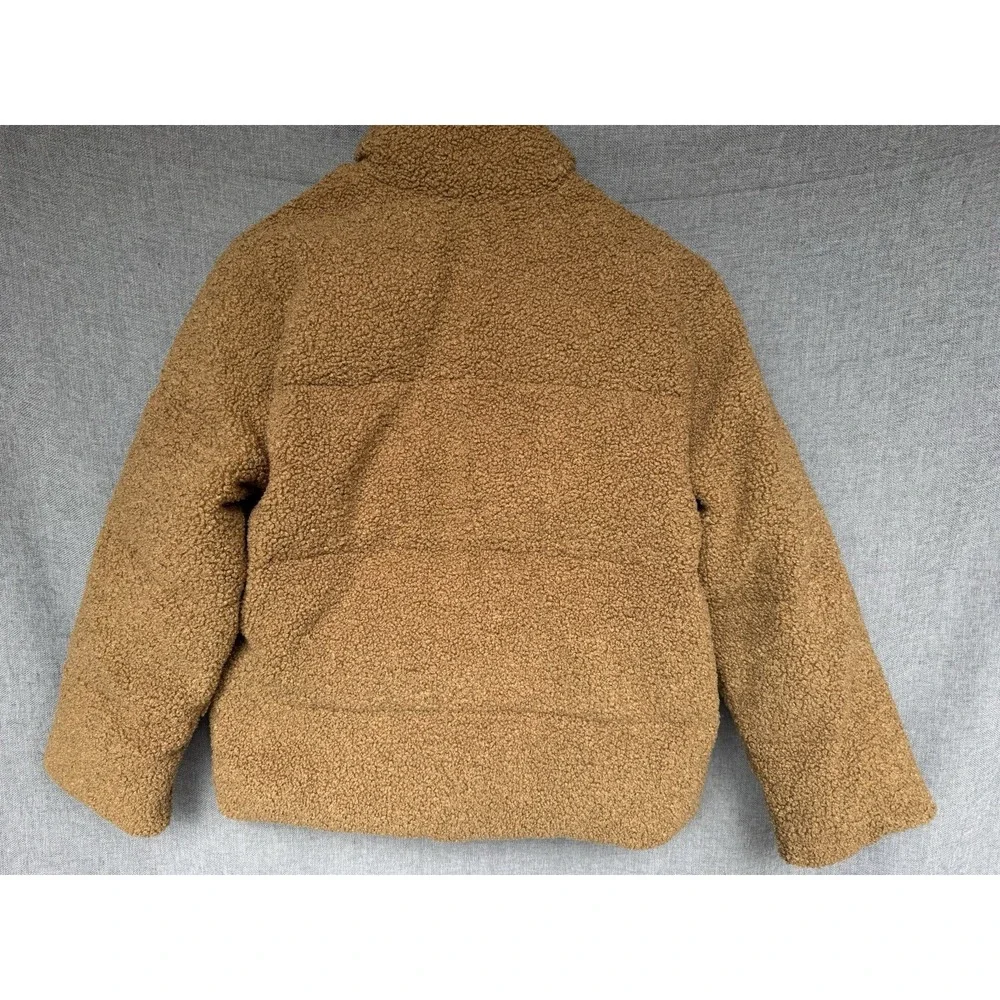 Abercrombie Kids Teddy Sherpa Fleece‎ Jacket Size 13/14 Brown Tan